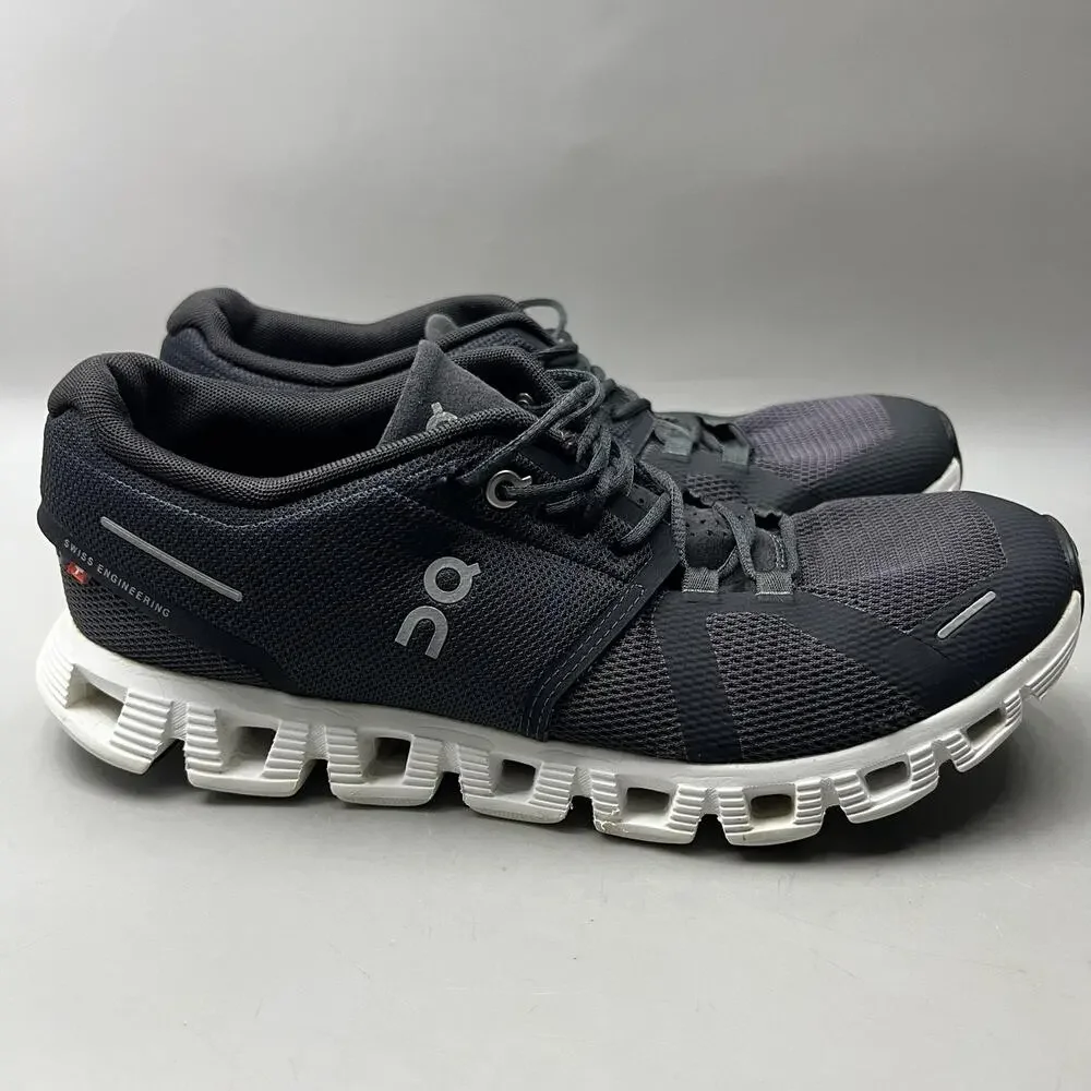 On Cloud 5 Running Shoes Women Size 8.5 Black Mesh Comfort Cushion Low Sneakers